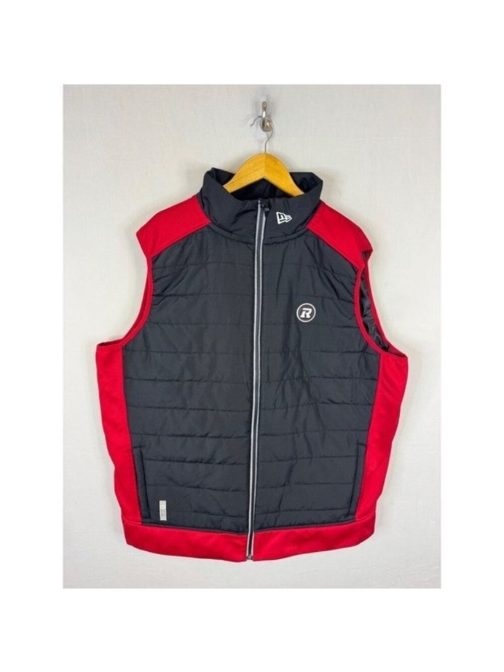 New Era Ottawa Redblacks CFL Official Sideline Puffer Vest Mens 2XL Black Red